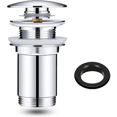 Krom Sinkavlopp Utan Överlopp, Universal Pop-Up Ventil Mässing