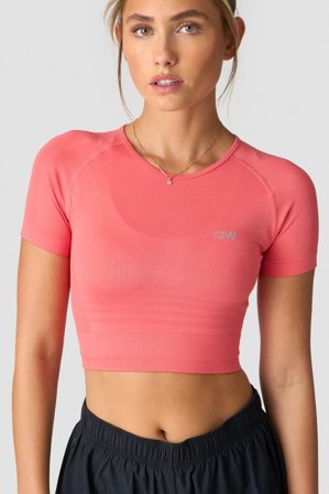 ICANIWILL - Define Seamless Cropped T-shirt Coral - Dam - Träningskläder från ICIW