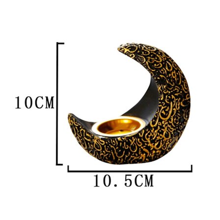 Mellanöstern Arabisk fasta Månen Crescent Resin Rökelsebrännare Aromaterapi Spis Vintage skrivbordsprydnad Heminredning