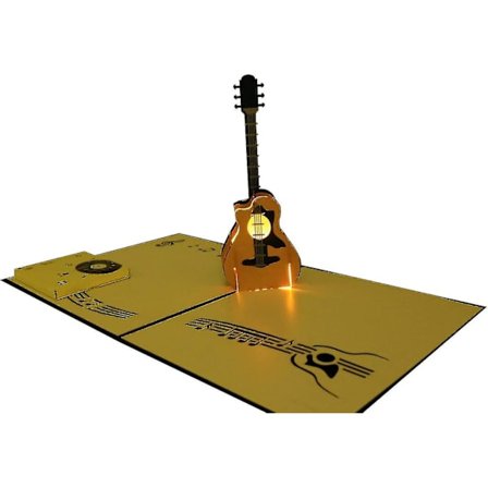 Opptakbart bursdagskort, gitar bursdagskort, musikalske bursdagskort, LED-lys