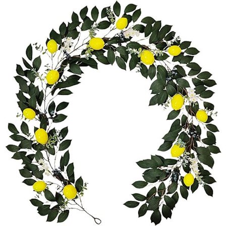 Kunstig hage Kunstige grener Grenfest Sitron gul Sitron Hjem Hjem dekor Silke roser Kunstige blomster Bulk tørkede blomster (Farge: Multi