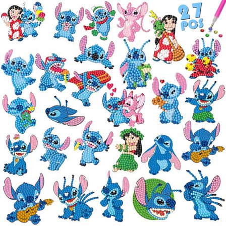 #27 stk DIY diamantmaling klistremerker, søm, dekorative klistremerker#