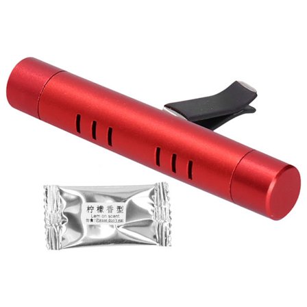 Bilventilationsfräschare Luftkonditionering Aromaterapi Doft Giftfri Kemikaliefri Aluminiumlegering (Röd)