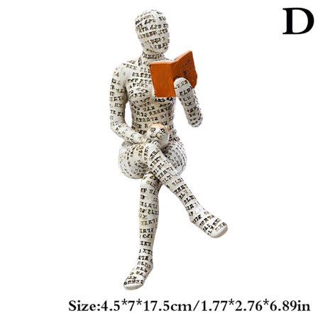 Nordic Modern Reading Woman Staty Resinesktop Skulpturer - spot försäljning