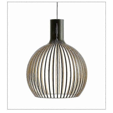 Moderni puinen riippuvalaisin olohuoneen sisustukseen, musta riippuvalaisin, puinen kattokruunu, valaisin - WELLNGS