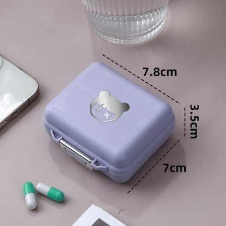 Pilleæske Pille Opbevaringsæske LILLA FIRKANT FIRKANT