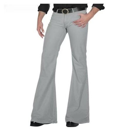 70'er disco bukser herre flared jeans 60'er 70'er flared jeans vintage jeans herre jeans A005 - Grå L