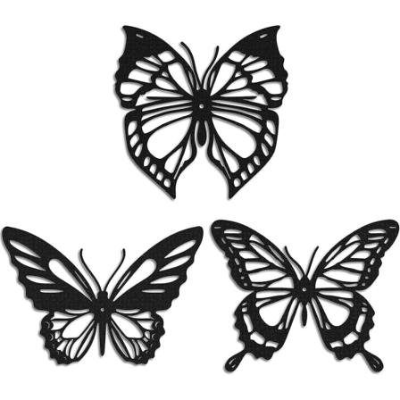 Metall Butterfly Veggdekorasjon Svart, (3 Pakke) Veggdekorasjon Dekorasjon Bursdag Dekorasjon Bryllup Soverom Dekorasjon Interiør Tilbehør Livin