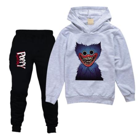 Kid Poppy Playtime Huggy Wuggys Hoodies + Byxor Träningsoverall Set