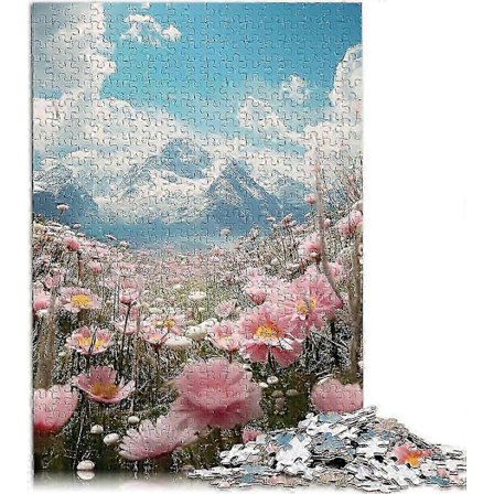 Palapeli aikuisille Kevätvuoret - Kukkiva harjanne perheaktiviteetti Taideteos JJPP-496[YJD]