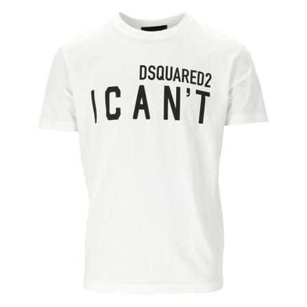 Dsquared2, T-Shirt With Logo Wit, Heren, Maat:XL,Katoen