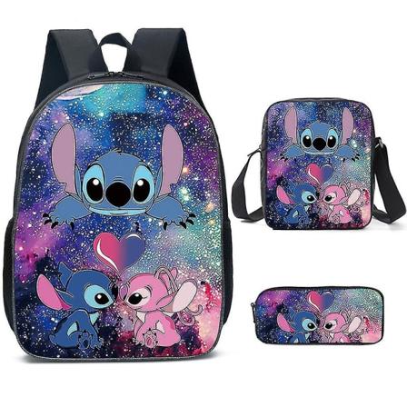 3 stk Lilo Stitch Børnerygsæk Crossbody Madpakke Penalhussæt Gave H a