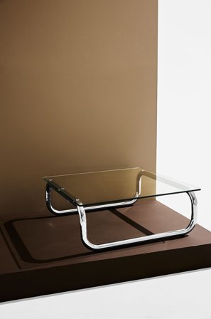 Pastill - Lulu soffbord i glas och krom 80x80 cm - Transparent - Soffbord - Från Homeroom