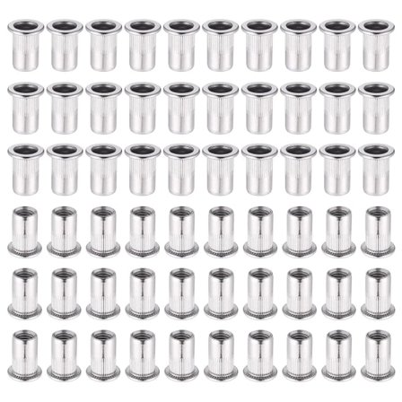 60 kpl 304 ruostumattomasta teräksestä valmistettuja pulttipähkinöitä M6 litteä pää, sokea pulttipähkinä, kierteitetty pulttipähkinä, pulttipähkinä 