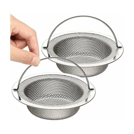 2-pak rustfrit drænsi til køkkenvask, 11 x 7,5 x 2 cm