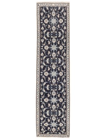 Hand Knotted Persian Nain Rug 76X312 Black/Dark Grey