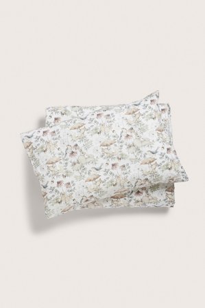 Newbie | Sengesett med skogsmotiv 80 x 100 | Lys beige