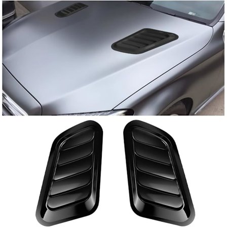 Bilhjelm Udluftninger, Universal Bil ABS Dekorativ Luftstrøm Indtag Scoop Turbo Bonnet Vent Cover Hood til Bonnet Vent Hood Luftindtag Trim Cover(Sort