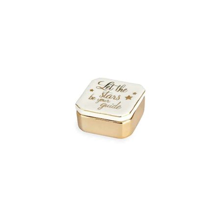 Balvi Sormuspidike Kultaisten Tähtien Koristeellinen Laatikko (keraaminen)