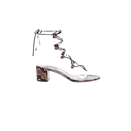 Aquazzura Transparent Sandaler with python print Brun, Dame Sandaler med hæl, Størrelse: 38 EU