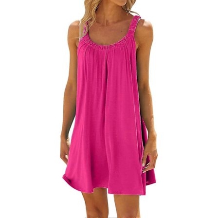 Strandkjoler for kvinner UK Dame Strandkjole Bikini Strandtøy Coverups Casual Ferie Korte Sommerkjoler Bomull Midi Kjole