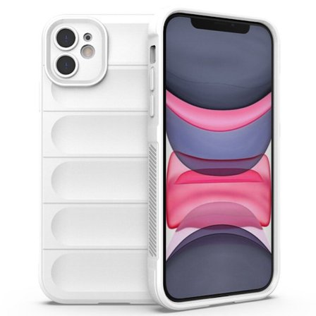Mjukt greppformat iPhone 11 skal - Vit