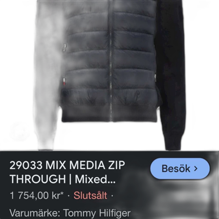 Svart mix media jacka från Tommy Hilfiger