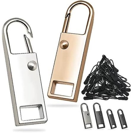 24 stk Glidelåstrekk - Erstatning for glidelåstrekk, hjelper for glidelåstrekker, glidelåsreparasjonssett, avtakbar glidelåstrekkflik i metall og 