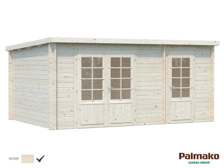 Palmako Ella Stuga 13,5 m²/inv. 13,1 m², utan golv, impr. natur, Stugor & förråd