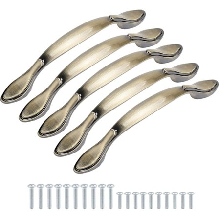 Vintage-kaappivetimet, Antiikkiset Jousi-kahvat Huonekalujen Ovikahvat, Vihreä Pronssi, 96mm, 5 kpl Pakkaus