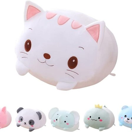 Dyrepute Gris Plysjleketøy Bamse Dukke Katte Pute Katte KLB