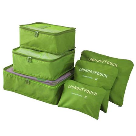 6 St Resevattentäta Kläder Sorteringsväska Förpackning Green
