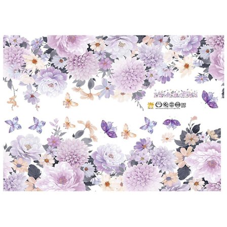 Vægklistermærke Diy Blomster Sommerfugl Mønster Pvc Vandtæt Sokkel Dekal Til Hjemmet