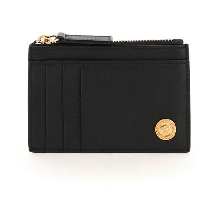 Versace, medusa zipped cardholder Czarny, Mężczyzna, Rozmiar: ONE Size