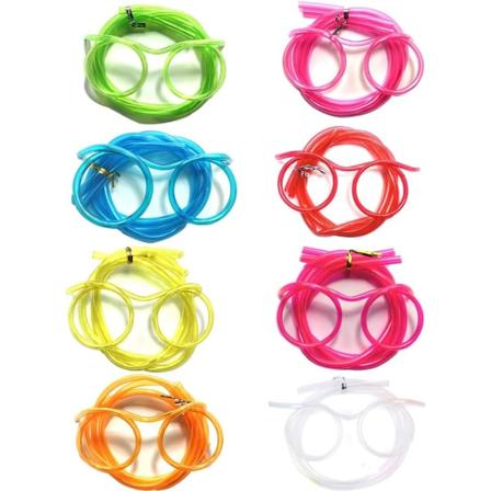 Pakk gjenbrukbare sugerør for morsomme briller(12cm*1m) - for barnefest, årlig sammenkomst, bursdagsselskap