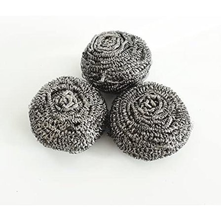 3-pak Svampeskrubbere Metal Ståluld Skuresvamp - Rengøringssvamp i rustfrit stål Metal Skuresvamp Ståluld Svampeskrubber