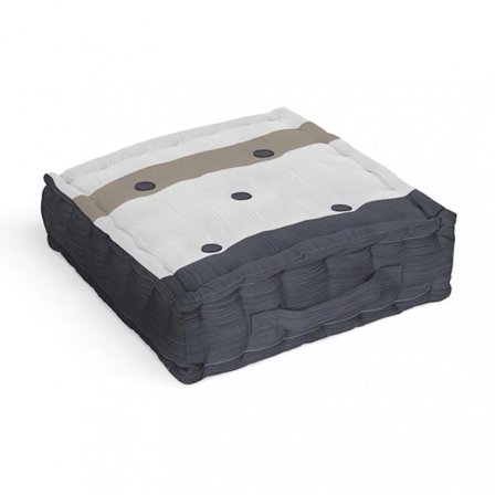 Bomullsstoppad kudde 40x40x8 cm ESPRIT MARIN, av Soleil d'Ocre