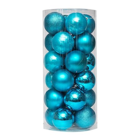 24 stk. julekuler dekorative fortykkende festlige rekvisitter elektropletterte perlemors kuler anheng