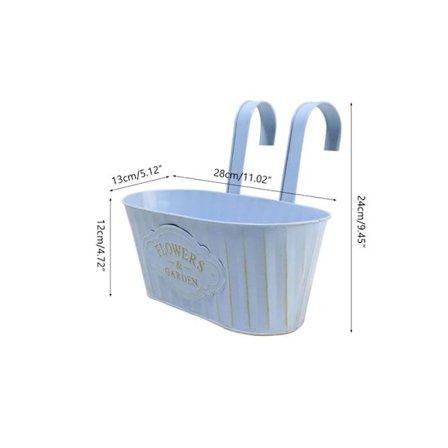 BLOMOR & TRÄDGÅRD Väggblomkruka i metall med dubbel krok, trädgårdsdekoration, balkong