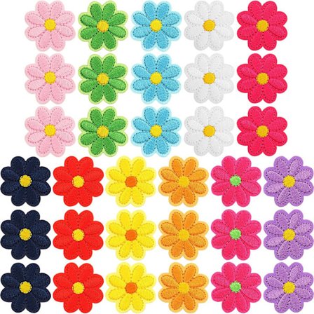 33 stk Blomster Applikasjon Patches Strykejern Blomster Patches Embroid