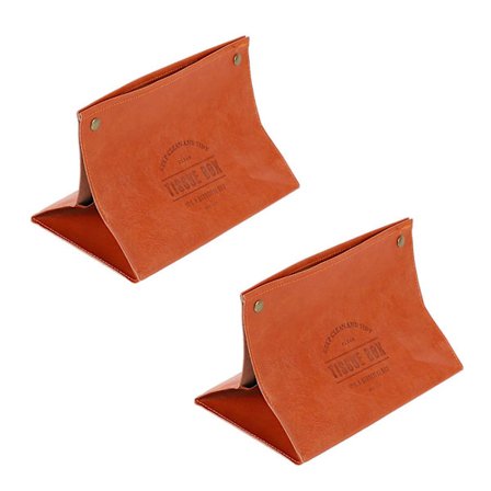 2x Beholder til Servietter i Nordisk Læder - Papirdispenser