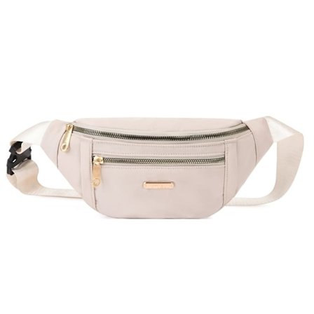 Taske Fanny Pack Mænd Kvinder FashionTravel Taljepakke, Letvægts Justerbar Taljepose (Beige)