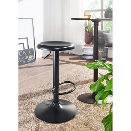 Rootz baarijakkara - Jakkara - Baarituoli - Metallijakkara - Musta - Bistrojakkara - Max 100 kg - Silitysrauta