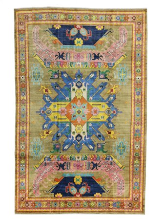 Hand Knotted Kazak Fine Rug 195X296 Brown/Black