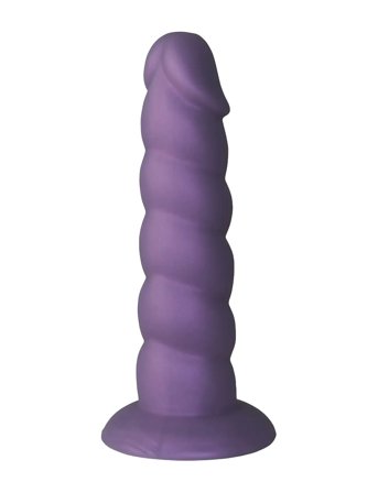 Baseks Baseks Swirly Purple Silicone Dildo 17.5 Cm - Purple - ONE SIZE