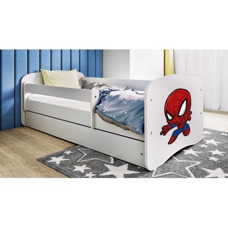 Kocot Kids Barnsäng - Babydreams Vit Med Madrass - Spindelmannen 160x80 Cm - Litenleker