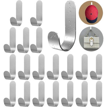 20 Pak Hætte-Vægkroge, Selvklæbende Kroge, Høj Belastning