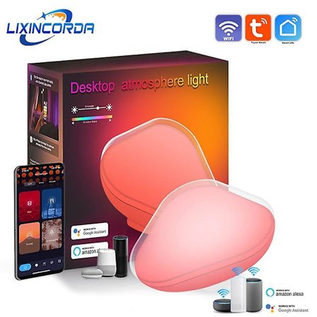 Ambient Bærbar Bordlampe Bluetooth Stemmestyrt Skrivebordslampe
