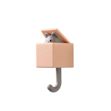 1st Creative Cat Hook Söt sömlös sovsal Dörrhängare Krok Nyckel Paraply Handduk Hatt Klädhängare Väggdekor Färg Stil orange