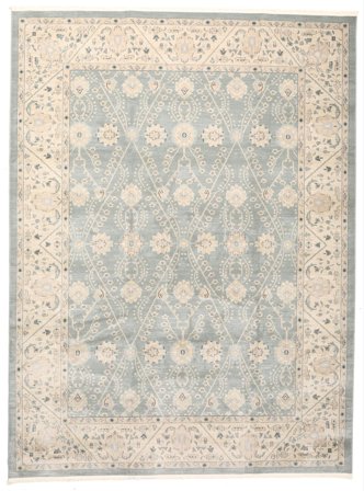 Vintage Floral Large Ziegler Madison Rug - Light Blue/Cream Beige 300X400 In Classic Style